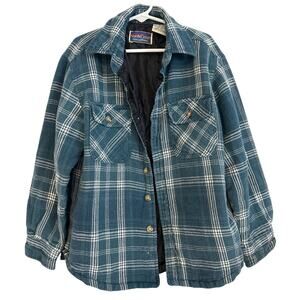 NorthCrest Youth Outdoor Plaid Flannel Quilted Shacket Shirt Jacket